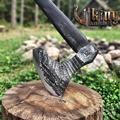 True Hand-Forged Viking Bearded Axe 30" | Fanned Broad-Beard Skeggøx