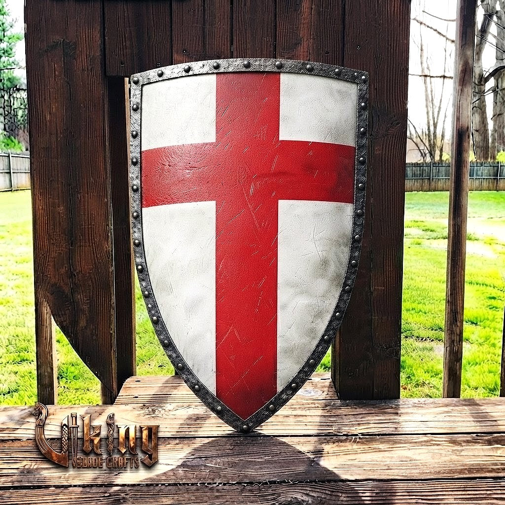 The Templar’s Vanguard St. George Cross Medieval Heater Shield