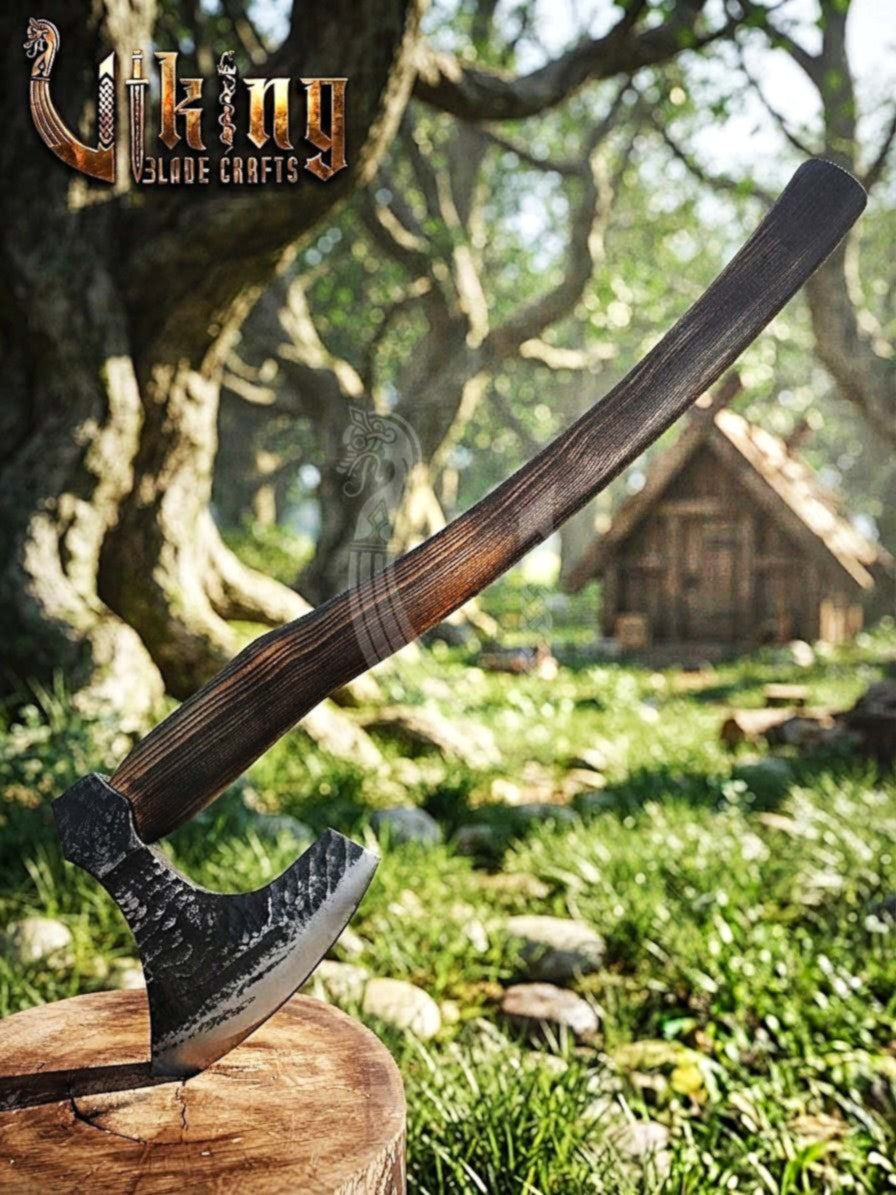 True Hand-Forged Viking Bearded Axe 30" | Broad-Beard Skeggøx