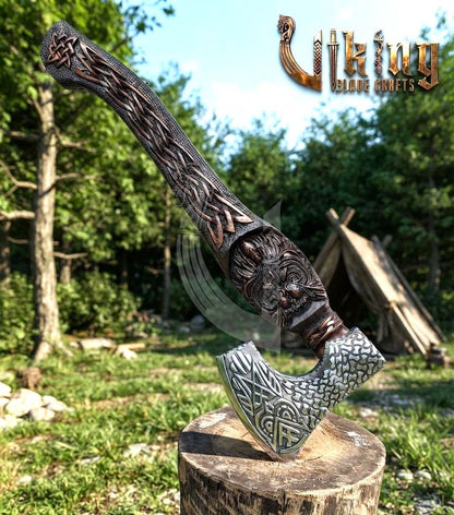 The Odin's Whisper 23" Hand-Forged Owl Rosewood Axe | Flared Variant