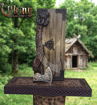 Geit Norse Axe | Goat Totem Handle | Hand Forged Steel