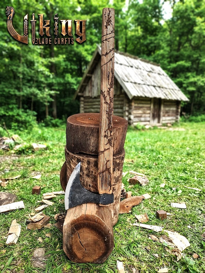 Ragnar-Inspired Viking Axe | Hand-Forged Bearded Axe | Ashwood