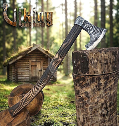 True Hand-Forged Viking Bearded Axe 30" | Fanned Skeggøx
