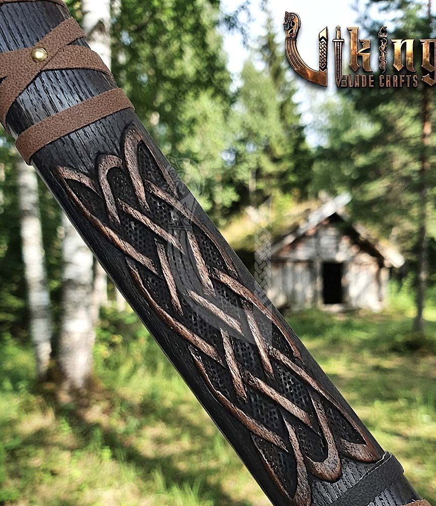 Mammen-Style Viking Axe 30" | Hand-Forged Bearded Axe with Carved Ashwood
