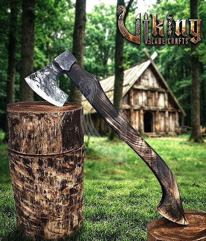 Hand-Forged Viking Bearded Axe 30" | Recurve Carbon Steel Skeggøx