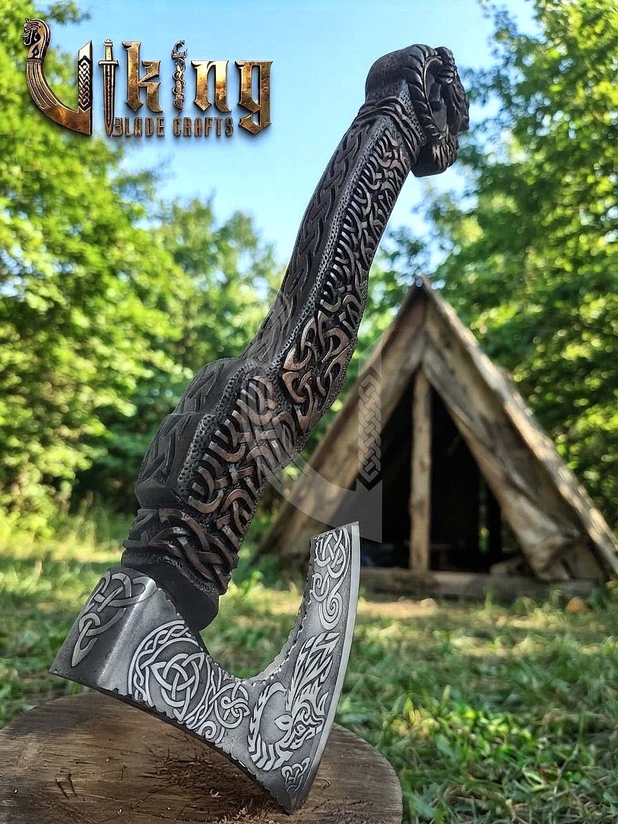 The Tanngrisnir Vanguard 23" Hand-Forged Norse Goat Rosewood Axe
