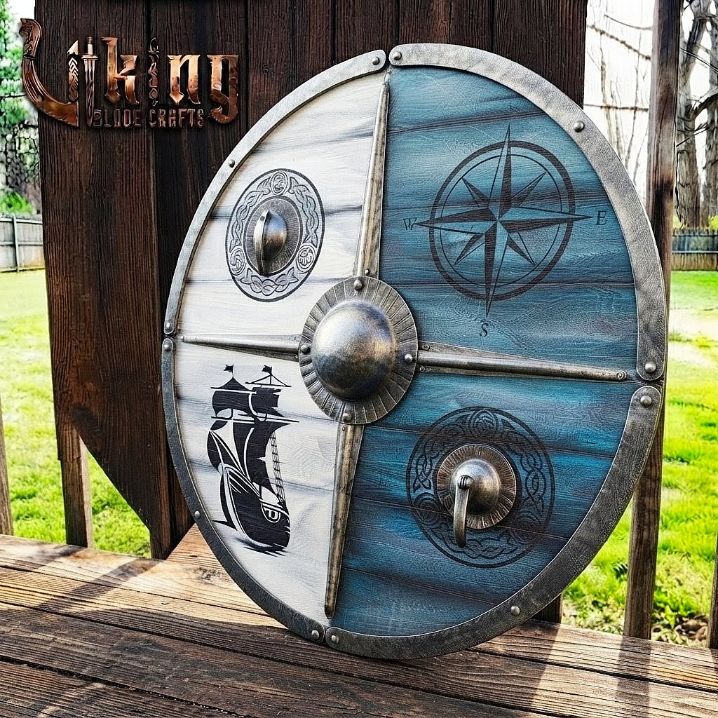 The Ran’s Ocean Compass 4-Quadrant Nautical Viking Shield