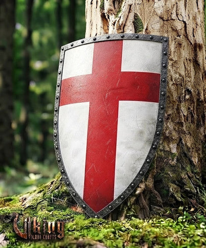 The Templar’s Vanguard St. George Cross Medieval Heater Shield