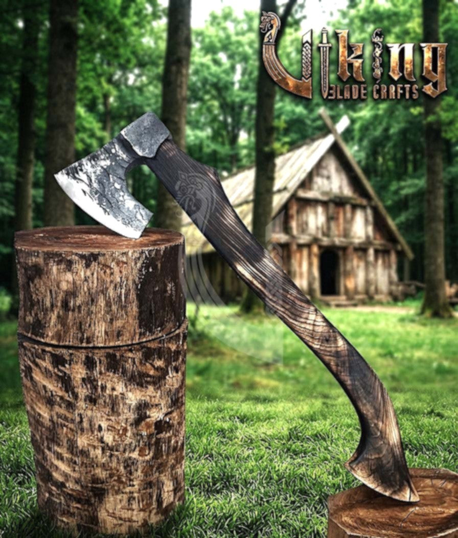 Hand-Forged Viking Bearded Axe 30" | Recurve Carbon Steel Skeggøx
