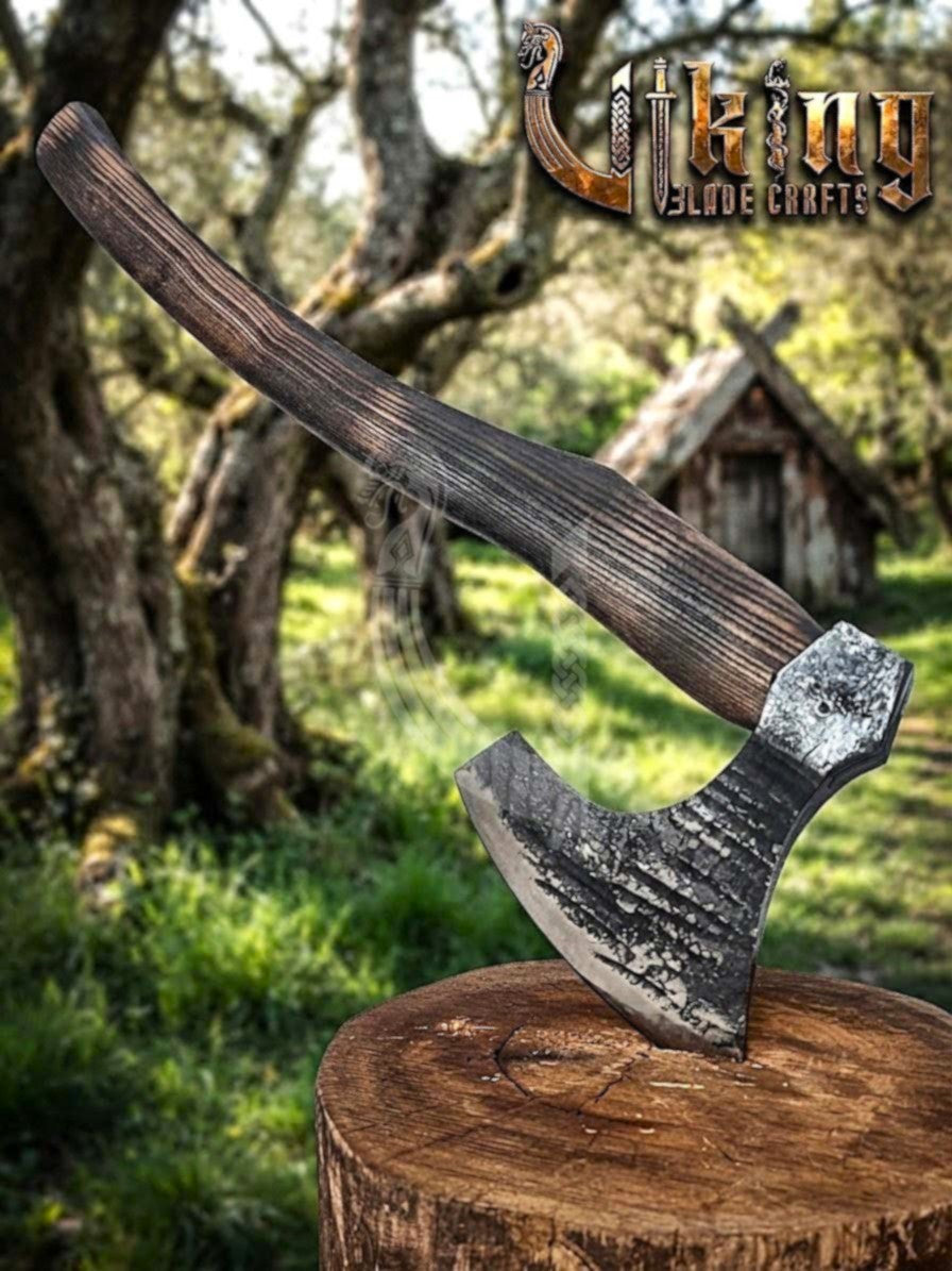 True Hand-Forged Viking Bearded Axe 30" | Broad-Beard Skeggøx