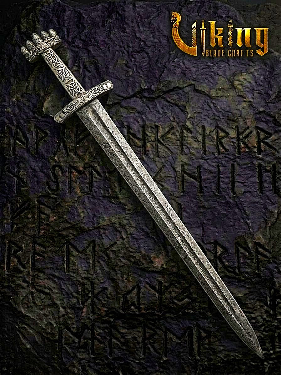 Handmade Damascus Steel Viking Sword – Medieval Replica Collectible