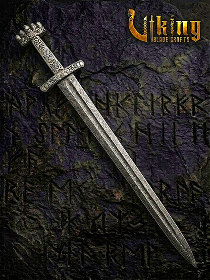 Handmade Damascus Steel Viking Sword – Medieval Replica Collectible