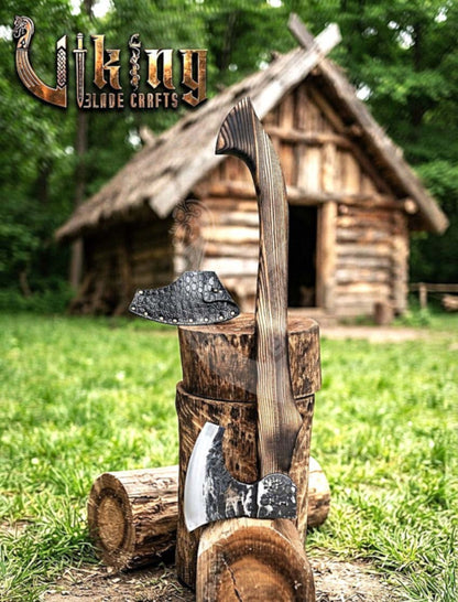 True Hand-Forged Viking Bearded Axe 30" | Heavy-Duty Carbon Steel Skeggøx