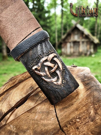 Ragnar-Inspired Viking Axe | Hand-Forged Knotwork Carved Ashwood