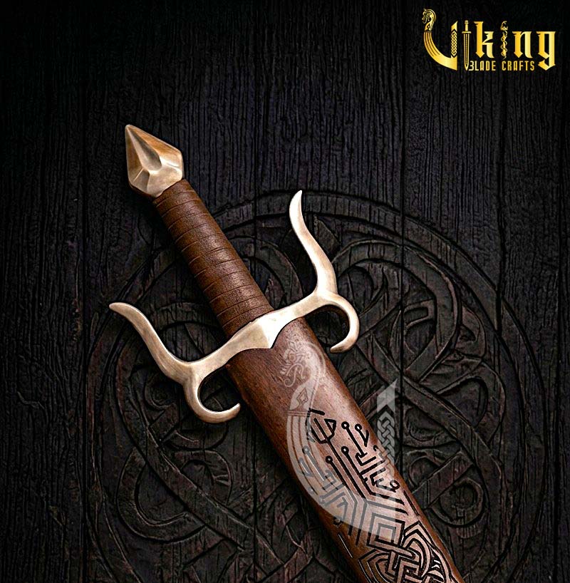 Handmade Medieval Celtic Knot Sword | Steel Fantasy Sword with Leather Grip
