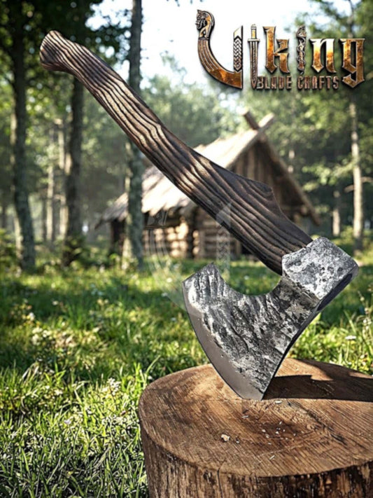 True Hand-Forged Viking Bearded Axe 30" | Heavy Duty Dark-Oxide Skeggøx