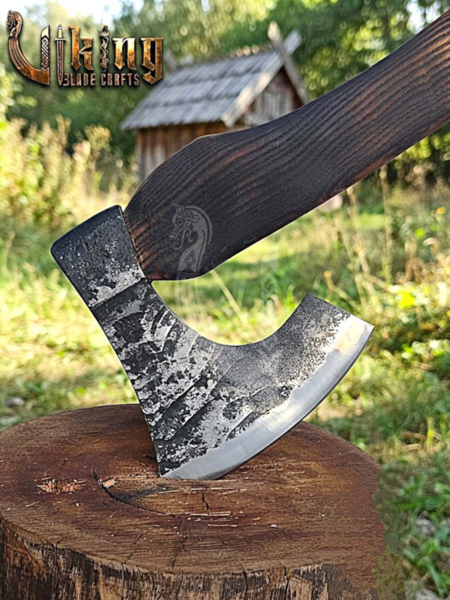 True Hand-Forged Viking Bearded Axe 30" | Diamond-Haft Skeggøx