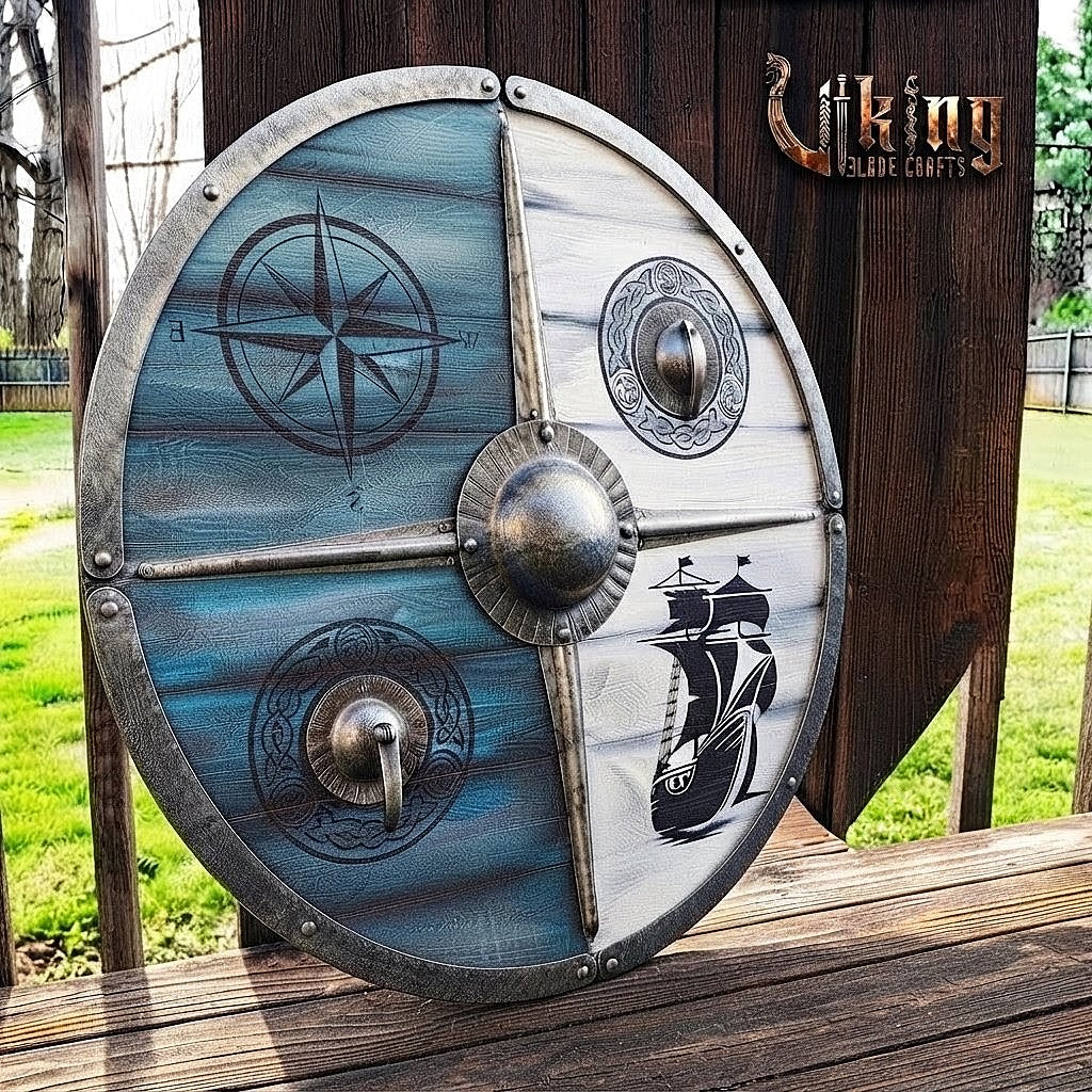 The Ran’s Ocean Compass 4-Quadrant Nautical Viking Shield