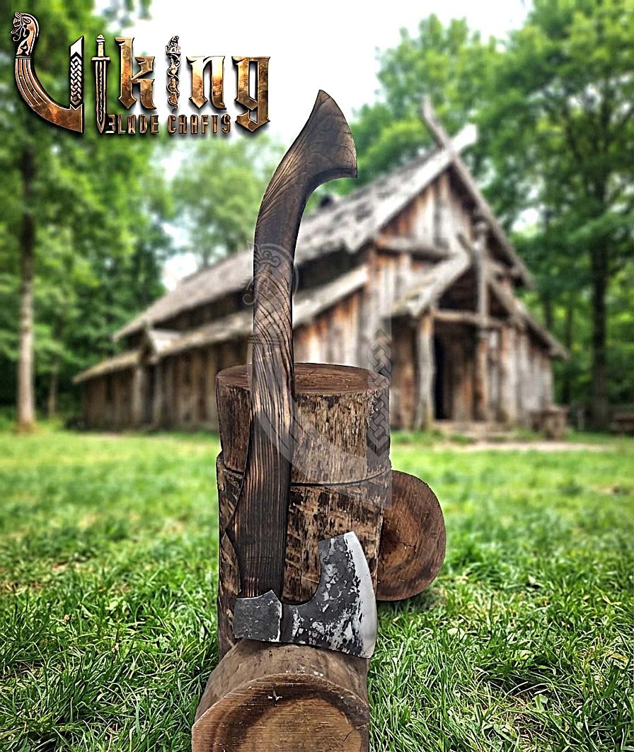 Hand-Forged Viking Bearded Axe 30" | Recurve Carbon Steel Skeggøx