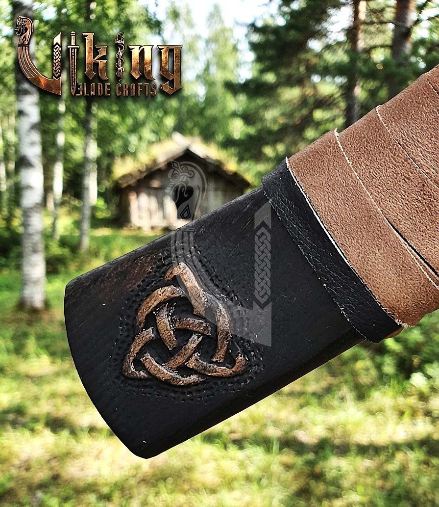 Mammen-Style Viking Axe 30" | Hand-Forged Bearded Axe with Carved Ashwood