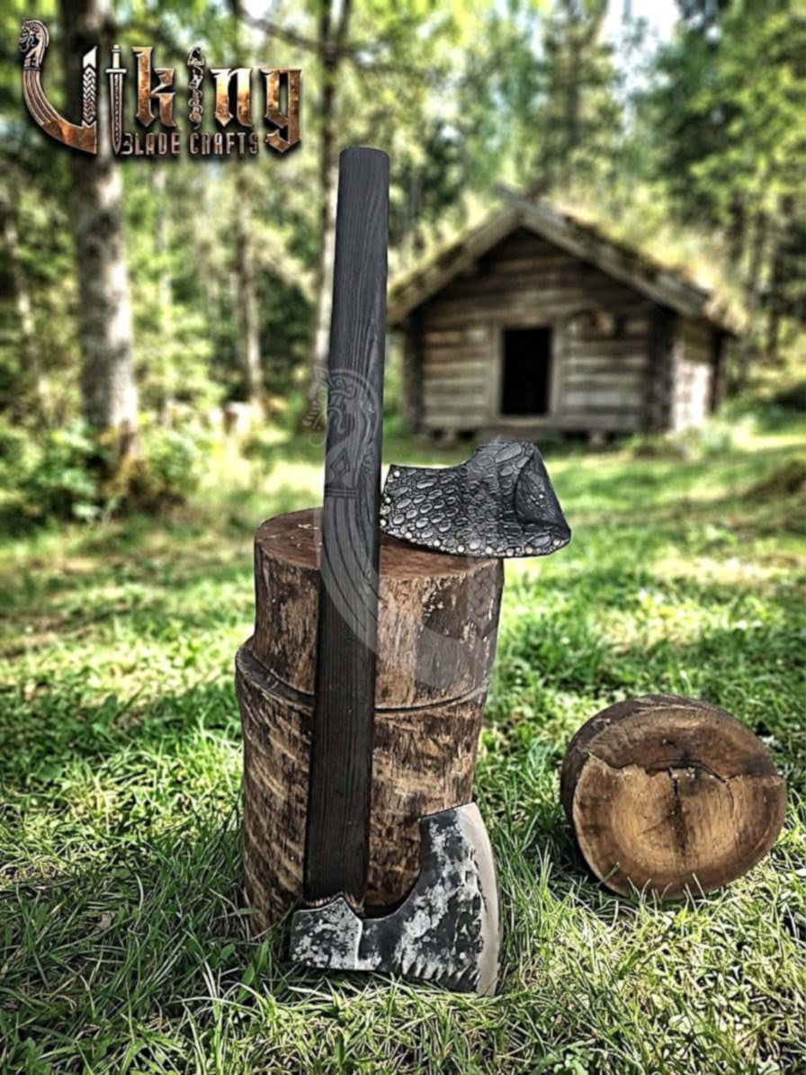 True Hand-Forged Viking Bearded Axe 30" | Corrugated Skeggøx