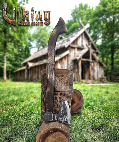 Hand-Forged Viking Bearded Axe 30" | Recurve Carbon Steel Skeggøx