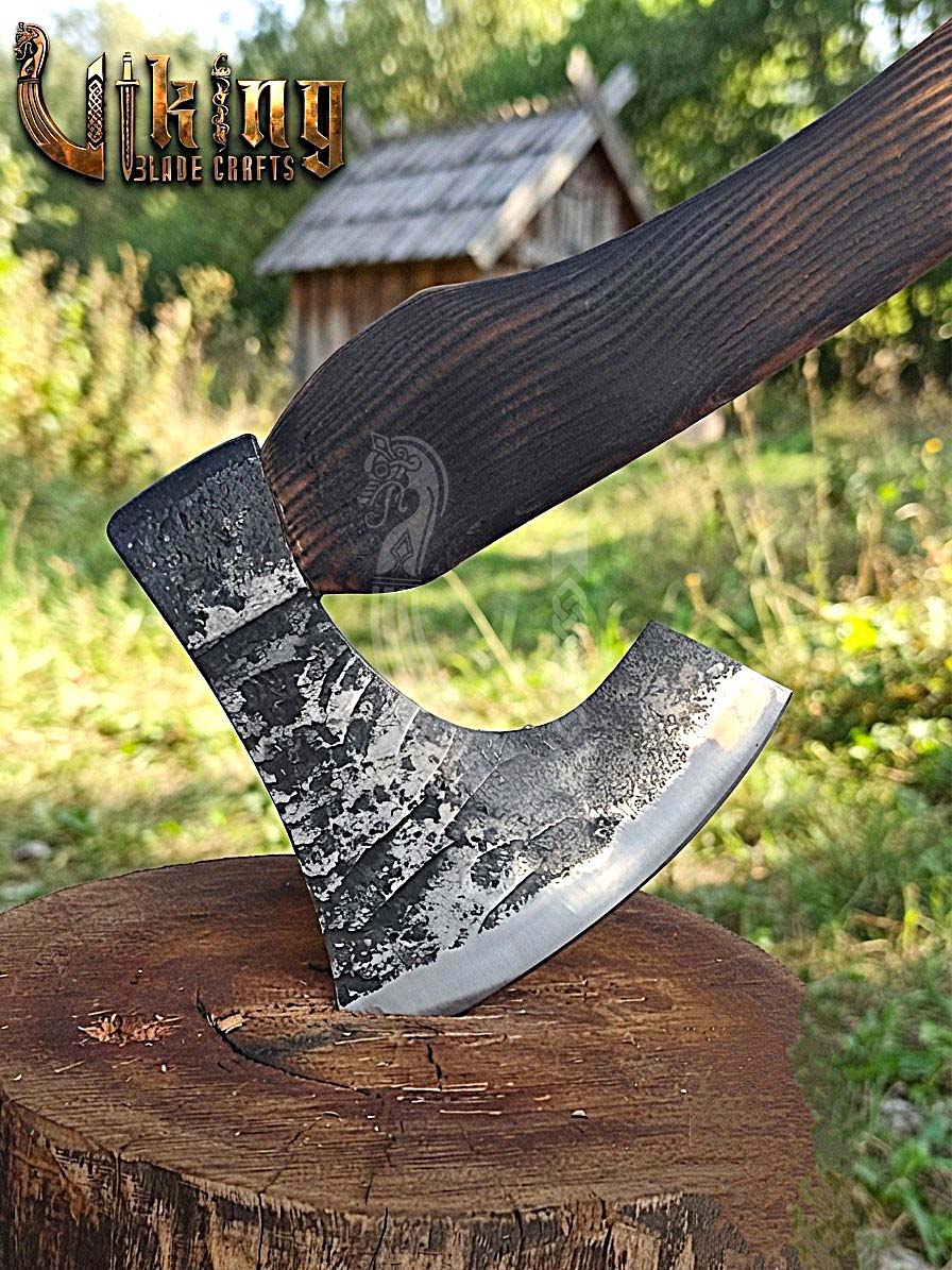 True Hand-Forged Viking Bearded Axe 30" | Diamond-Haft Skeggøx