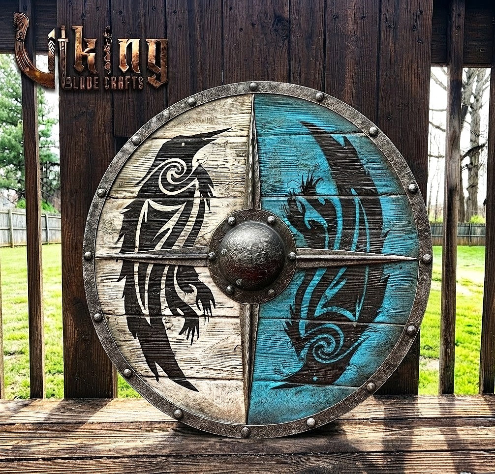 The Huginn & Muninn Vanguard: Split-Field Raven Viking Shield