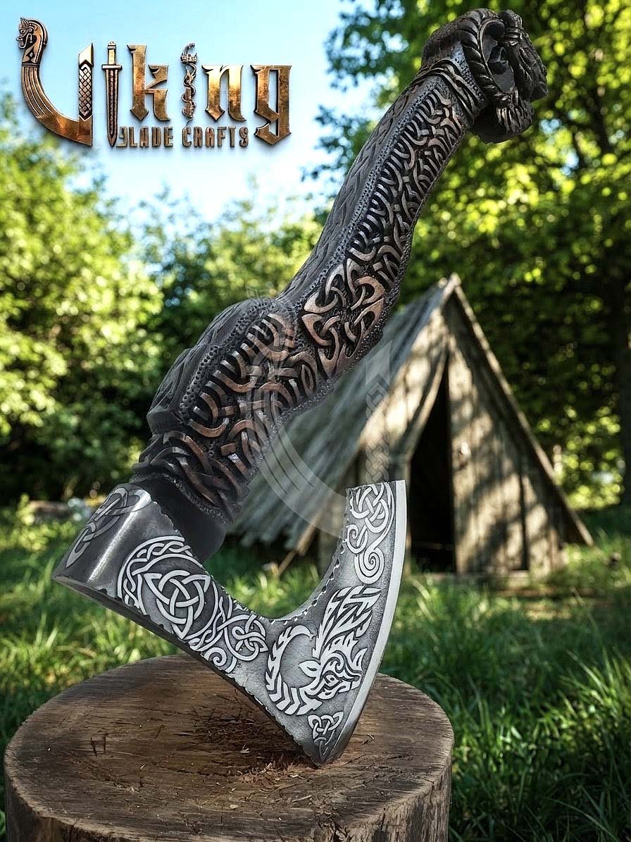 The Tanngrisnir Vanguard 23" Hand-Forged Norse Goat Rosewood Axe