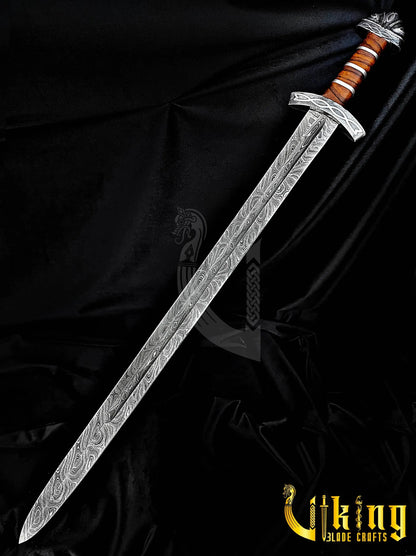 Handmade Damascus Steel Northmen Viking Sword with Scabbard Viking_Blade_Crafts