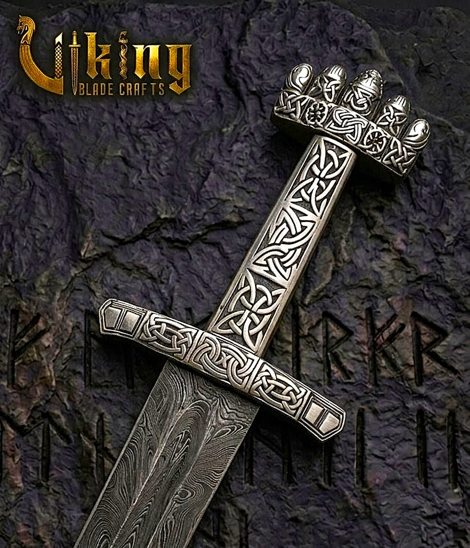 Handmade Damascus Steel Viking Sword – Medieval Replica Collectible