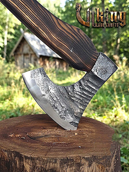 True Hand-Forged Viking Bearded Axe 30" | Diamond-Haft Skeggøx