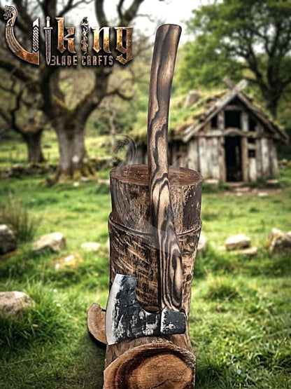 True Hand-Forged Viking Bearded Axe 30" | Hook-Beard Recurve Skeggøx