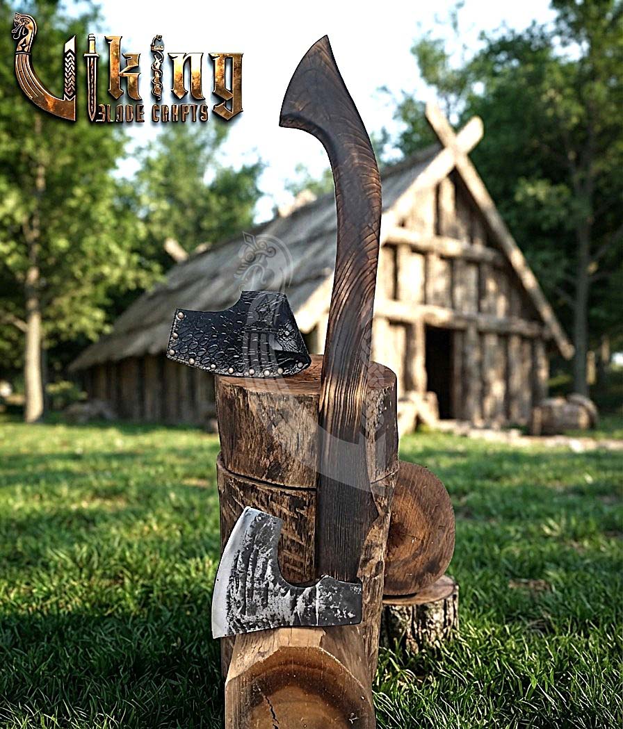 Hand-Forged Viking Bearded Axe 30" | Recurve Carbon Steel Skeggøx
