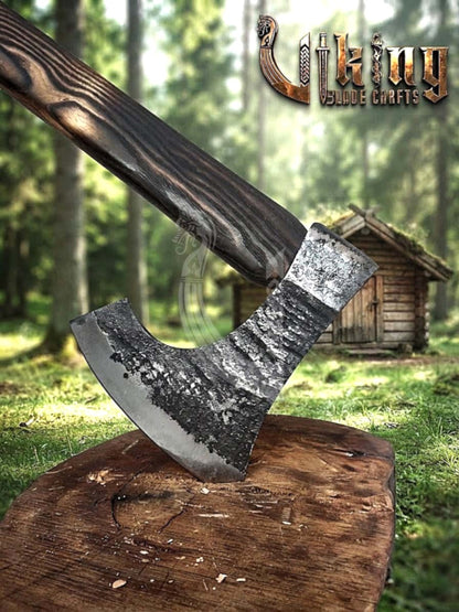 True Hand-Forged Viking Bearded Axe 30" | Fanned Skeggøx