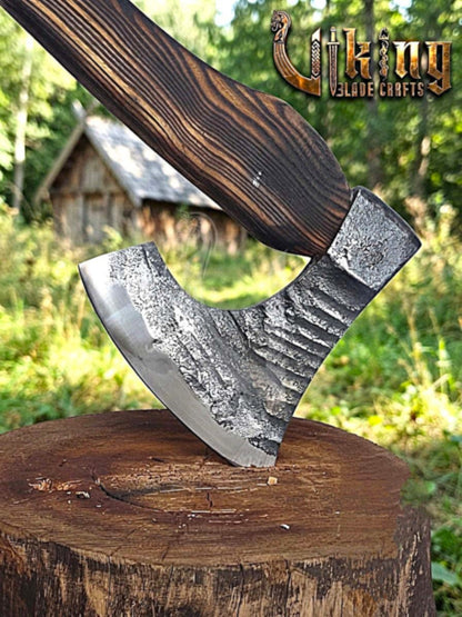 True Hand-Forged Viking Bearded Axe 30" | Diamond-Haft Skeggøx