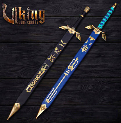 Zelda-Inspired Goddess Longsword | Blue or Black Handle | Matching Scabbard
