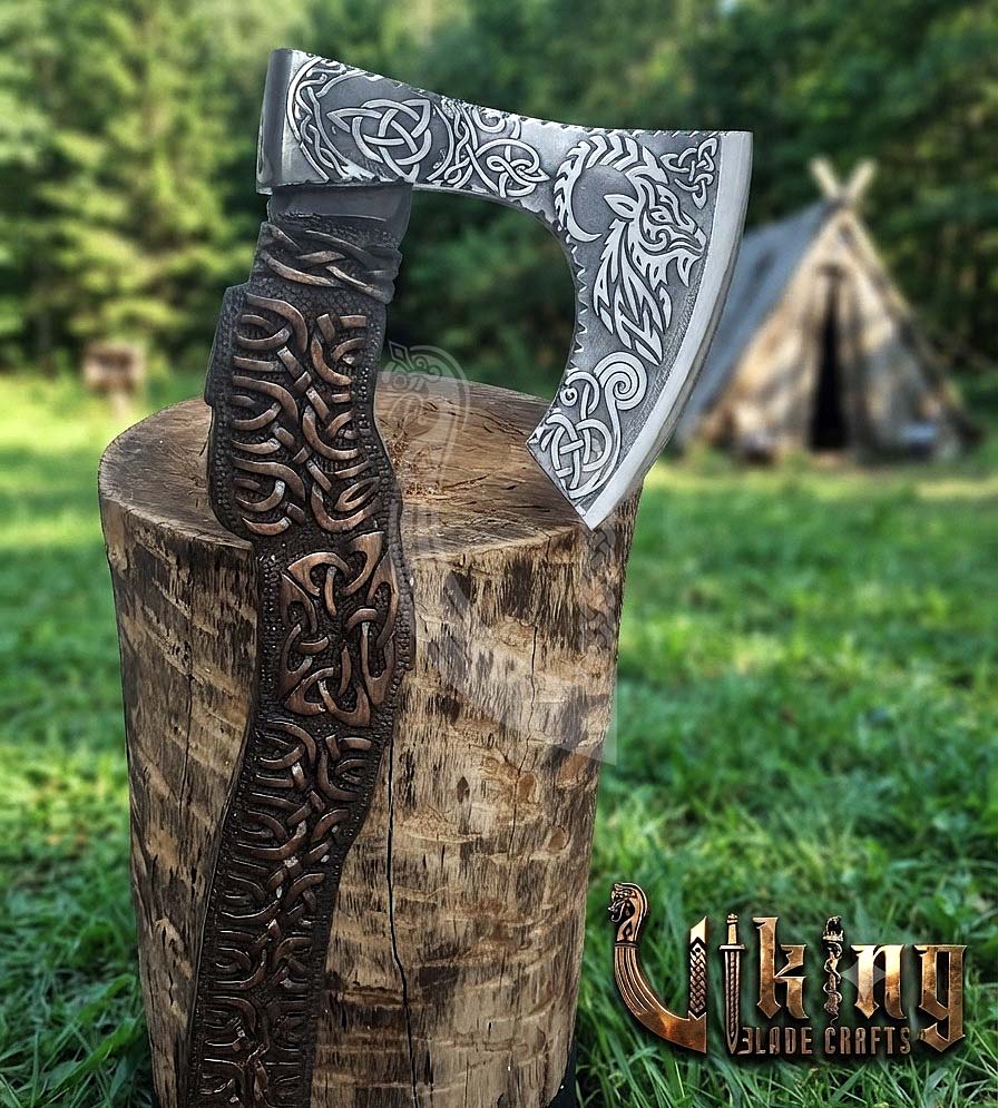 The Tanngrisnir Vanguard 23" Hand-Forged Norse Goat Rosewood Axe