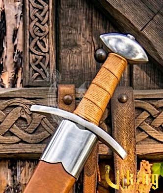 Authentic Late Viking Age Sword Replica With Genuine Leather Scabbard