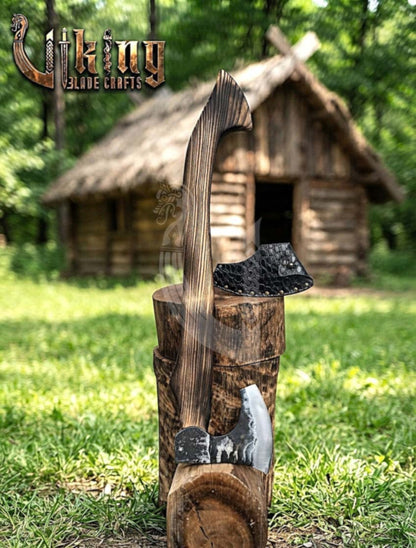 True Hand-Forged Viking Bearded Axe 30" | Heavy-Duty Carbon Steel Skeggøx