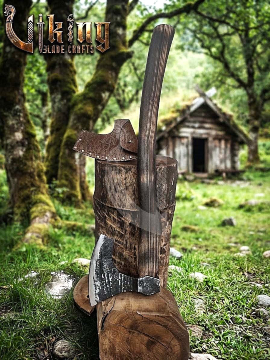 True Hand-Forged Viking Bearded Axe 30