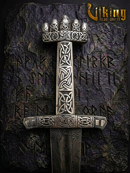 Handmade Damascus Steel Viking Sword – Medieval Replica Collectible