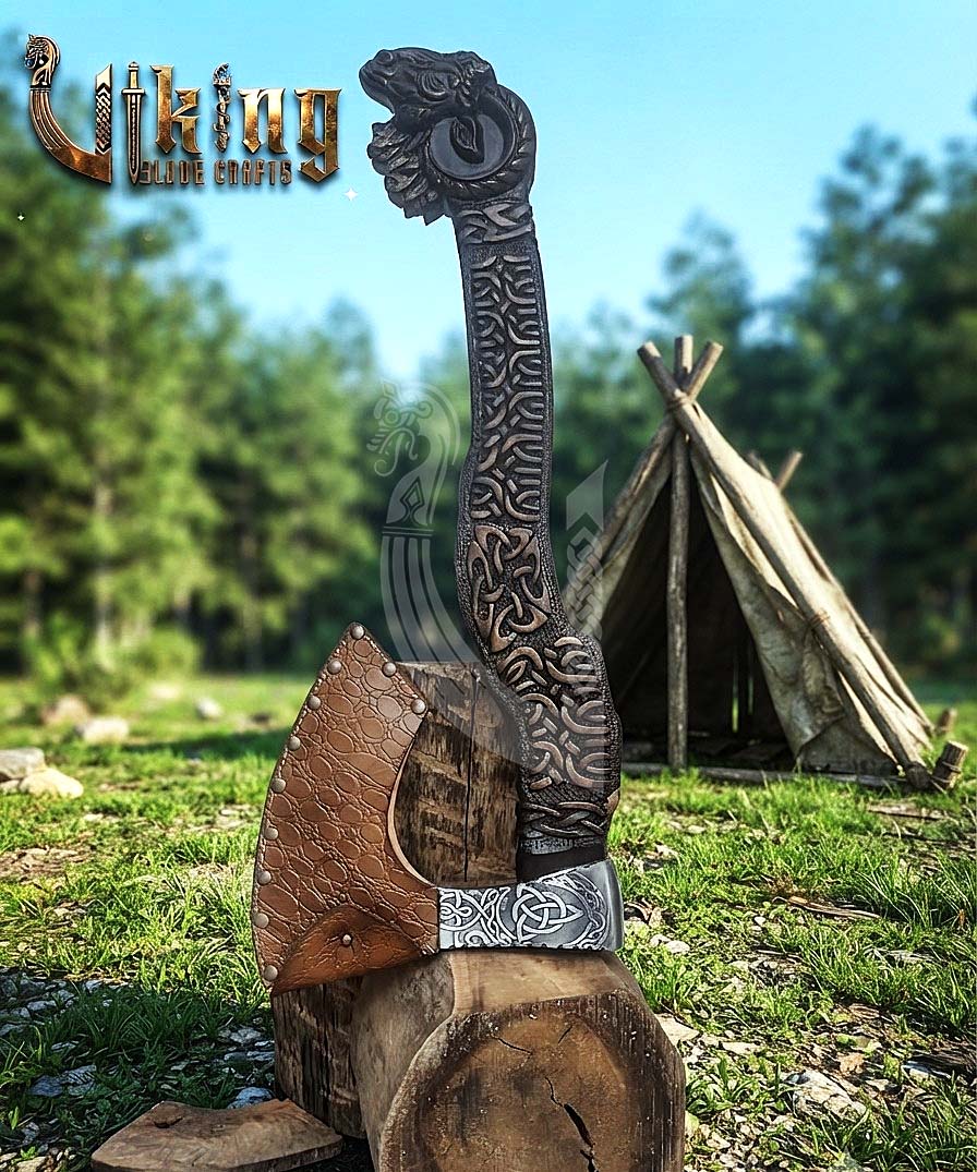 The Tanngrisnir Vanguard 23" Hand-Forged Norse Goat Rosewood Axe