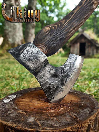 True Hand-Forged Viking Bearded Axe 30" | Sculpted Skeggøx