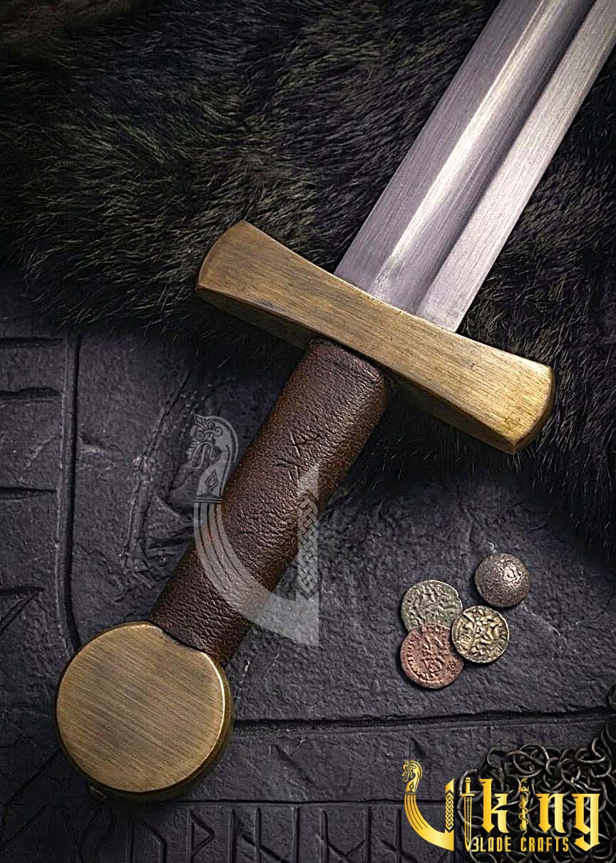 Handcrafted Single-Handed Viking Sword Replica With Leather Scabbard