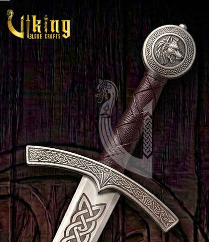2nd Edition Norse Wolf Pommel Viking Sword Replica With Etched Blade