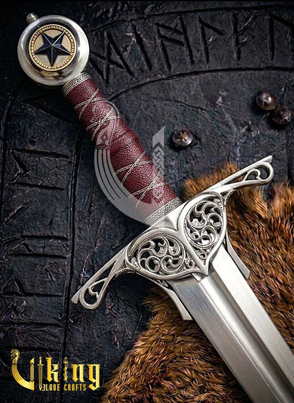 Elite Star Edition Pommel Knightly Sword: Classic Medieval Armor Piece