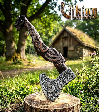 Thor Goat Viking Axe | Geit Totem | Forged Steel