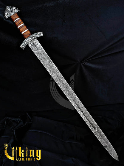 Handmade Damascus Steel Northmen Viking Sword with Scabbard Viking_Blade_Crafts