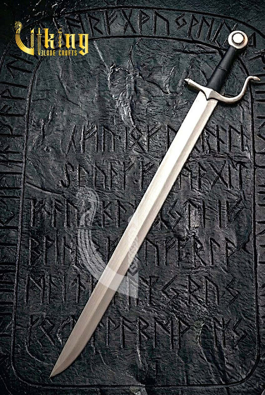 Handmade Medieval Falchion Sword | Langes Messer Steel Replica with S-Shaped Guard